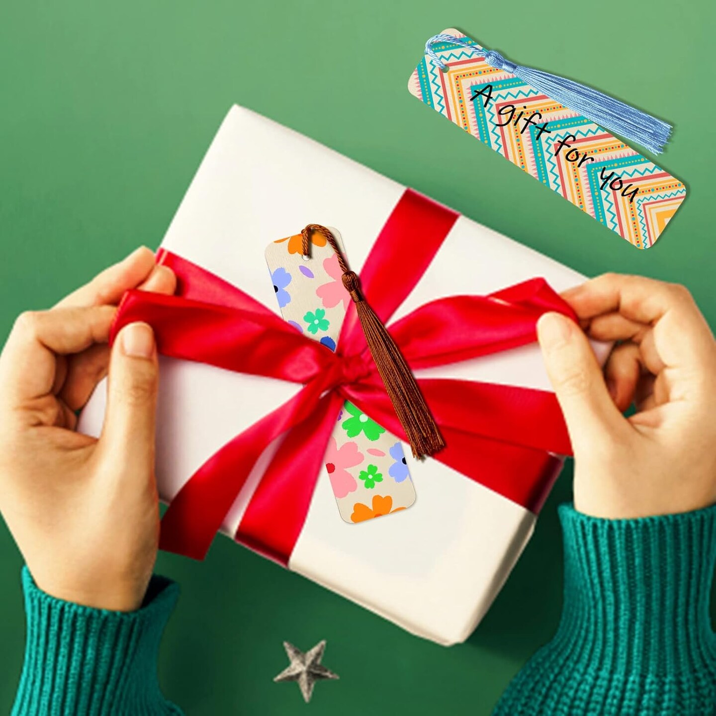 50pcs Unfinished Wooden Bookmarks with 50 Colorful Tassels – DIY Bookmark Craft Kit for Painting, Wedding, Birthday Party Decorations (4.8 x 1.3 Inch)