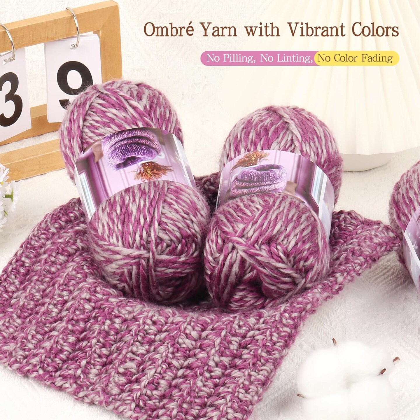 3 Pack of 3.52oz/100g-Acrylic-#4 Worsted (Medium)-Perfect for Blankets, Scarves, Shawls and Garments-Knitting&#x26;Crochet