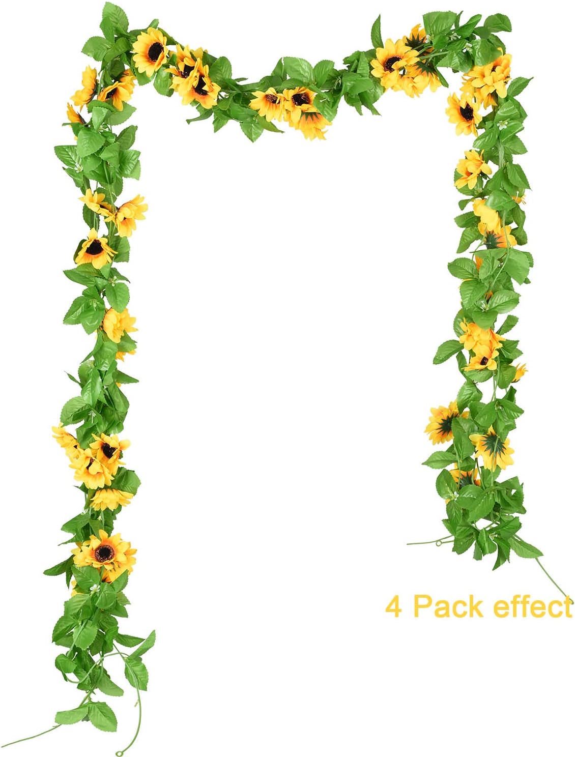 4 Pack Artificial Sunflower Garland Silk