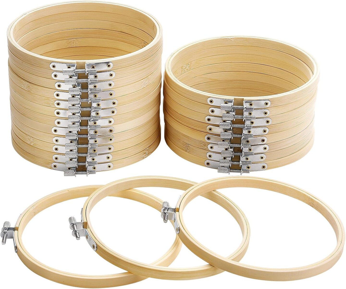 24 Pieces 6 Inch Embroidery Hoops Bulk