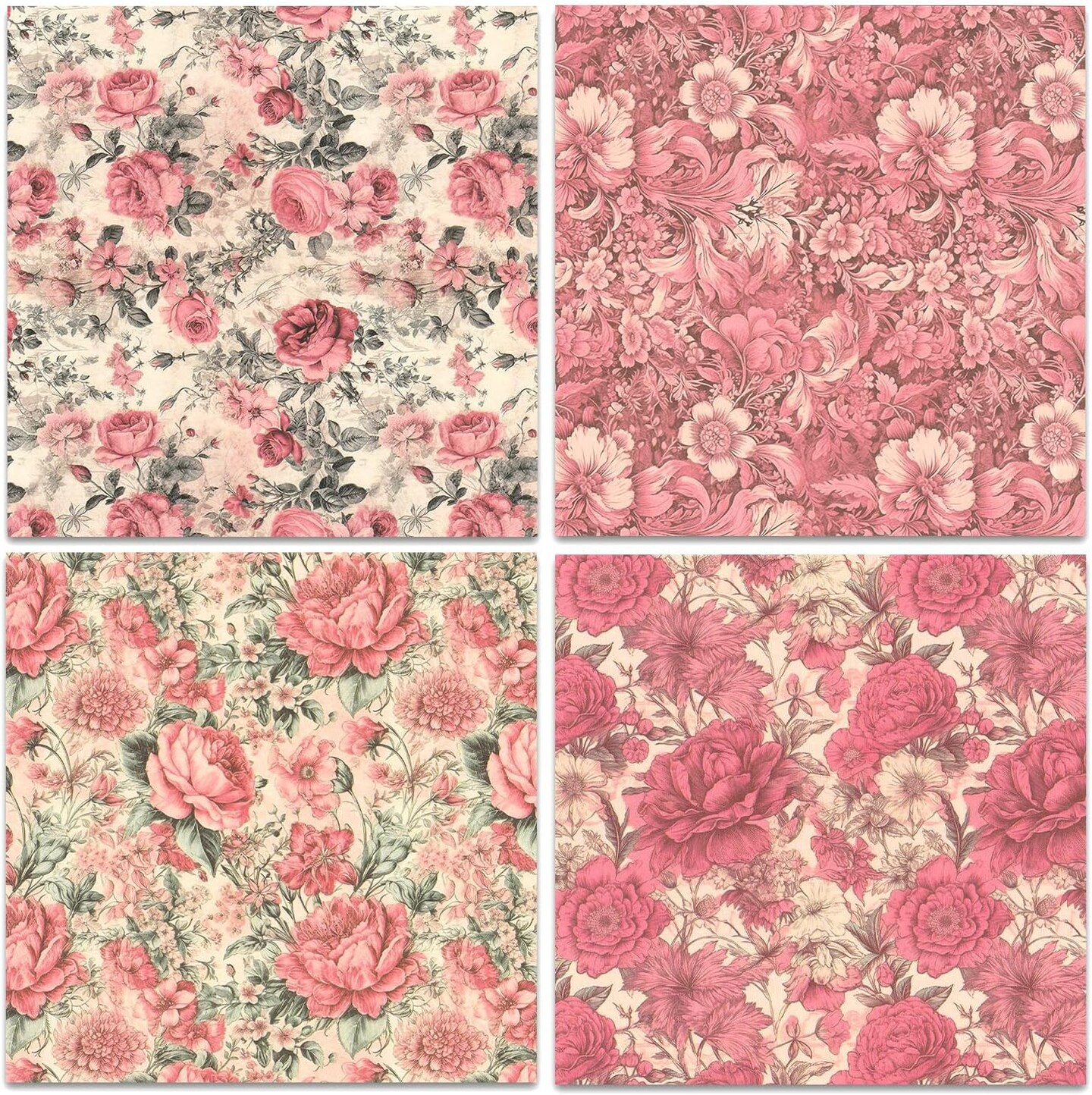 Scrapbook Paper, 24 Sheets Craft Scrapbooking Paper Floral Pad