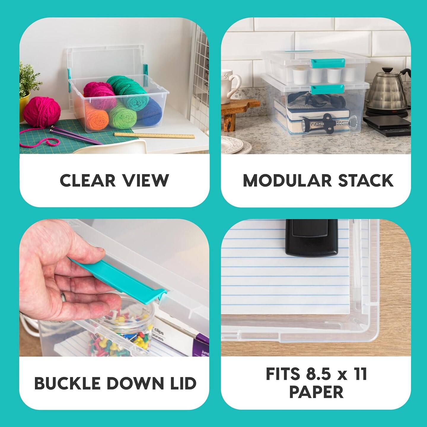 12 Qt. Plastic Storage Bins Containers with Lids