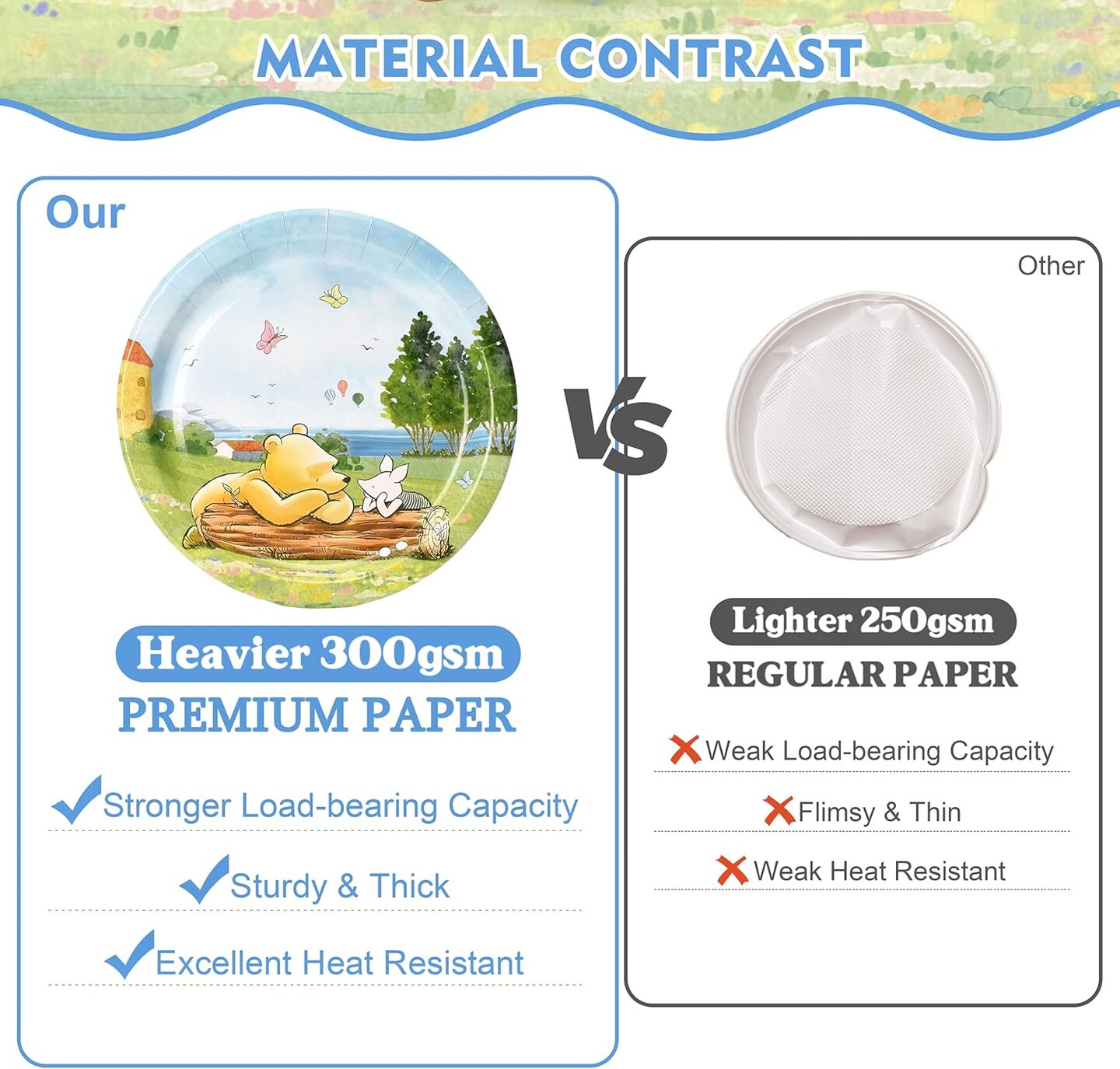 300 Pcs Winnie Bear Baby Shower Plates and Napkins Tableware Set,Serves 50