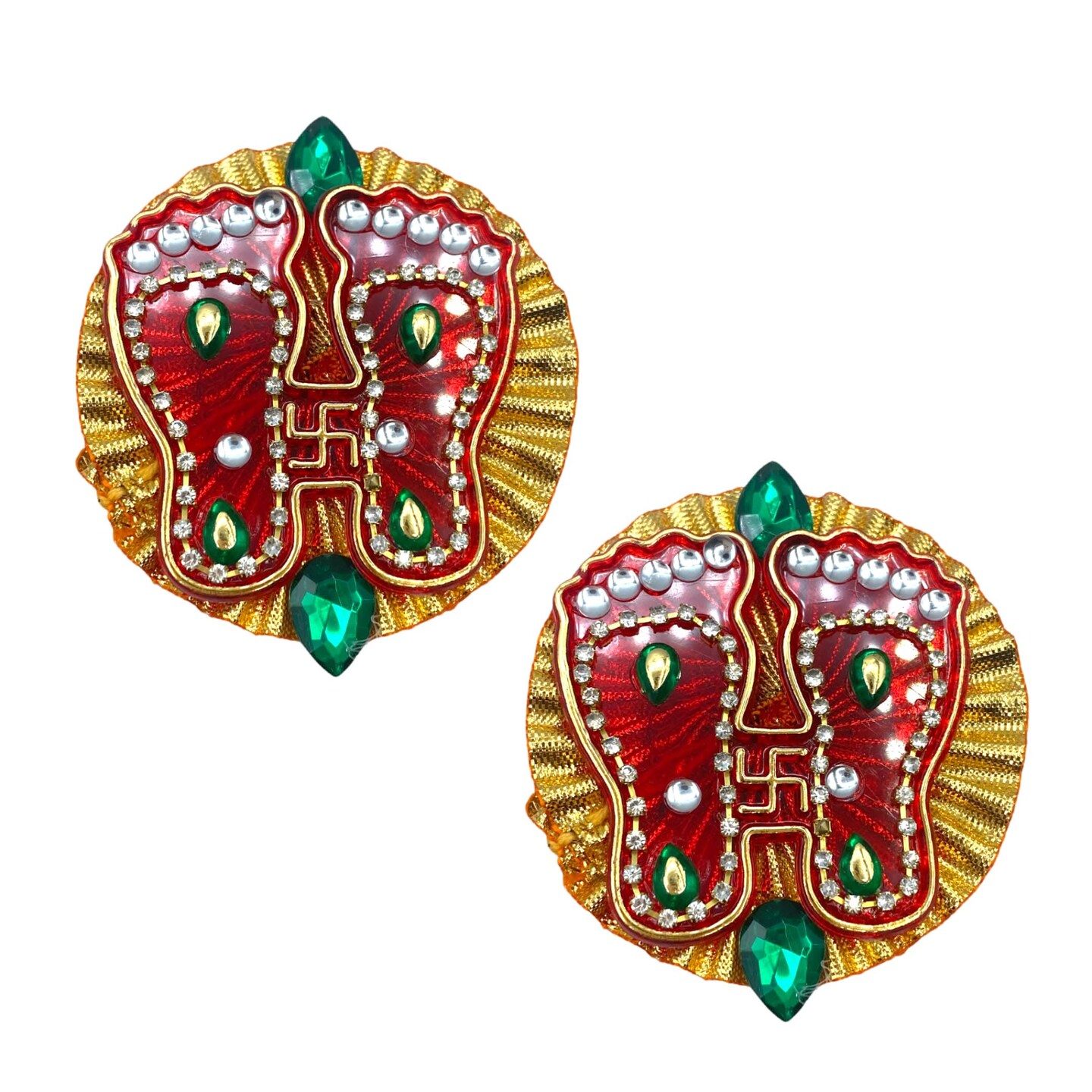 Acrylic Lakshmi Charan Paduka Feet 2 Pairs Laxmi Padhuka Good Luck Footsteps Shubh Labh Rangoli Sticker for Door Entrance Home Temple Diwali Decoration Indian Traditional Vara Lakshmi Pagla