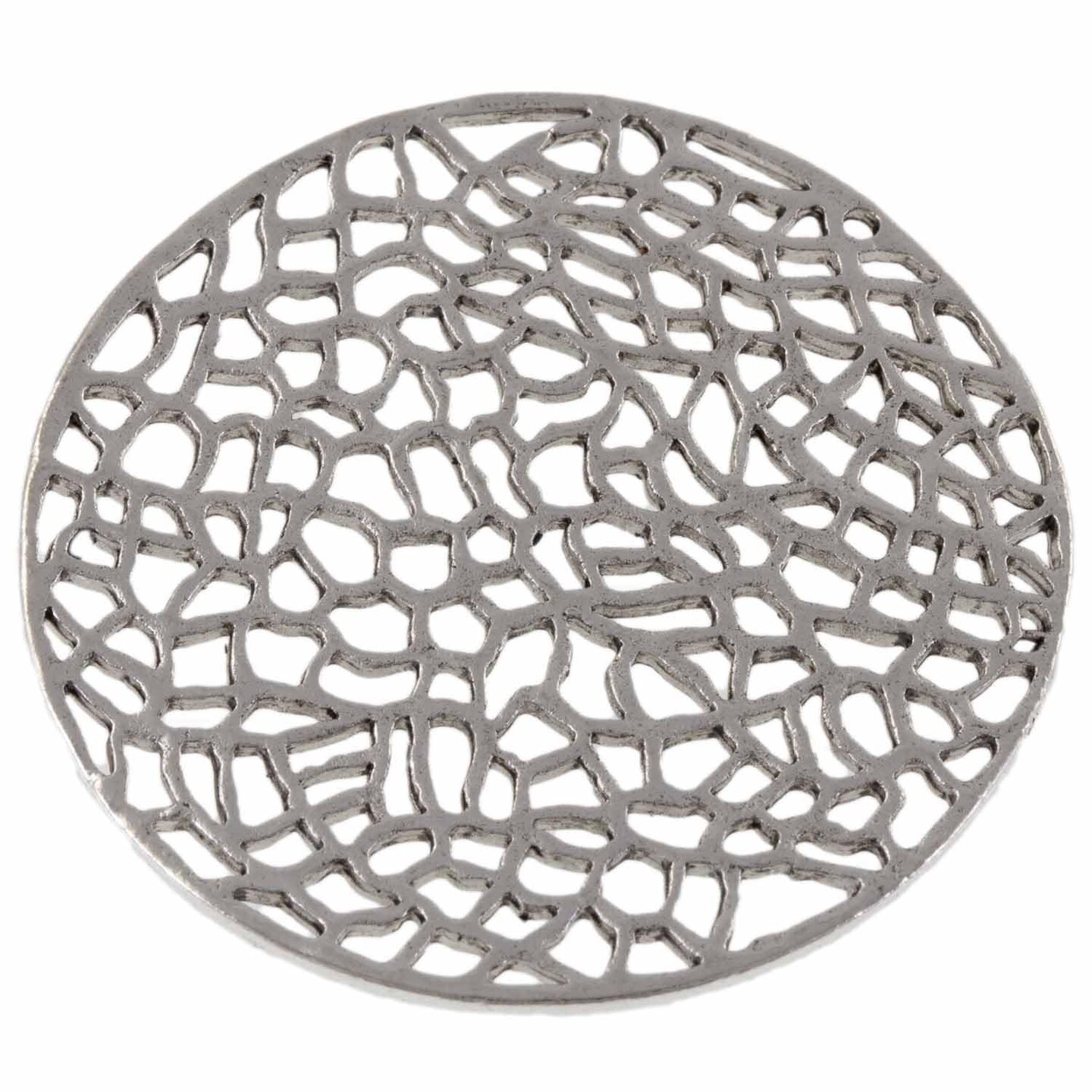 JewelrySupply Filagree 38mm Round Pendant Antique Silver (Package of 2)