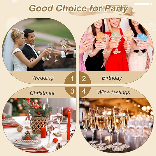 60pcs Wine Glass Charms