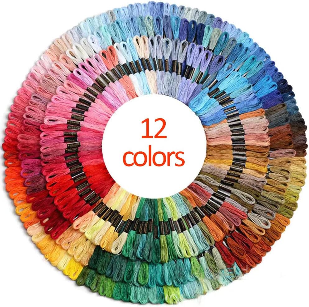 Rainbow Color Embroidery Floss - (12 Colors)