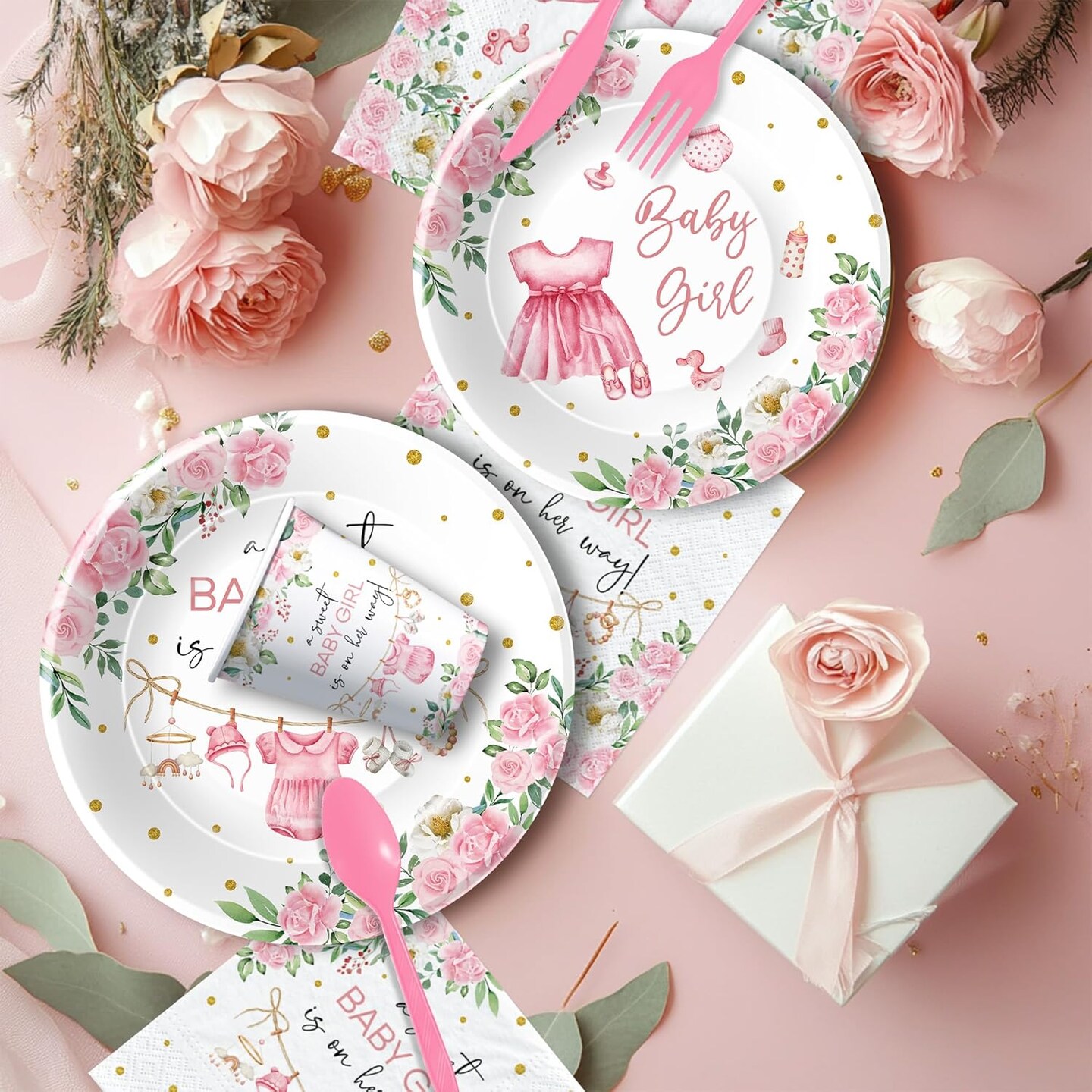 Pink Baby Girl Baby Shower Decorations