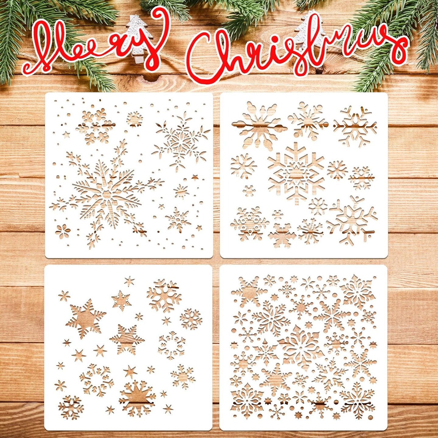 Large Christmas Snowflake Stencil Template