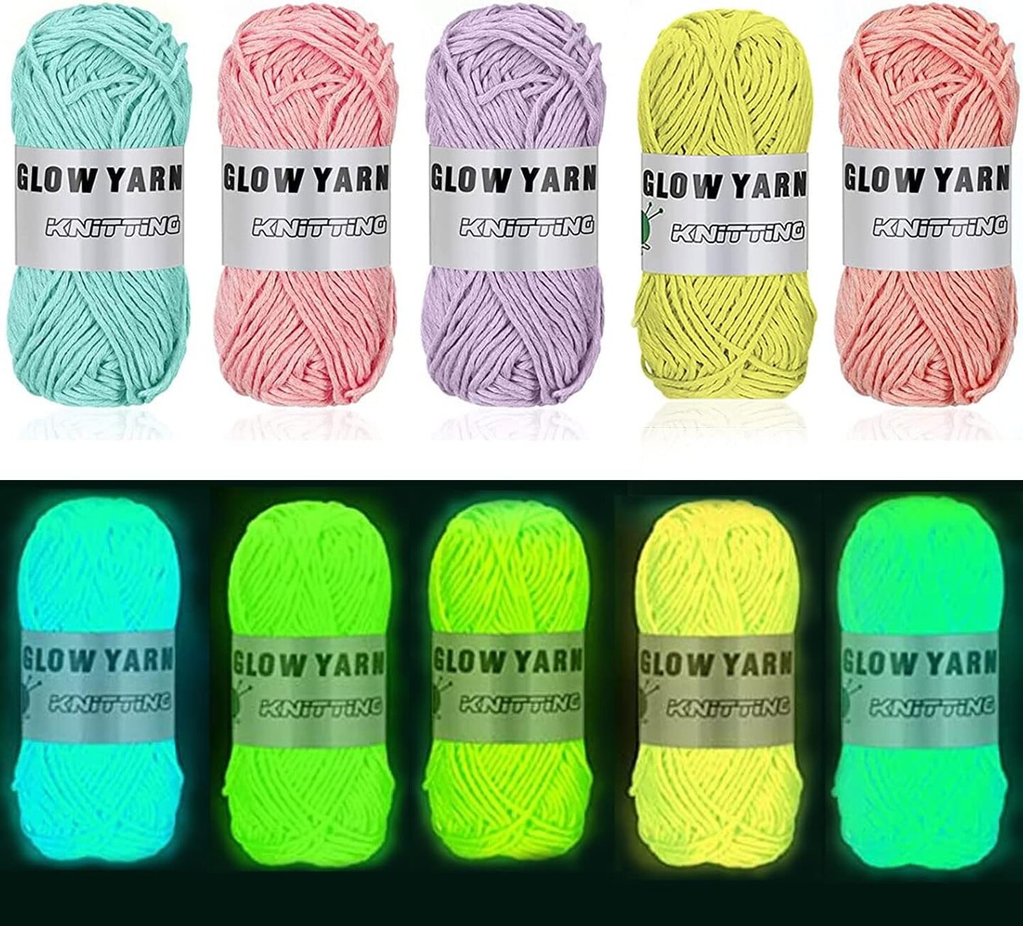 5 Pcs Glow in The Dark Yarn