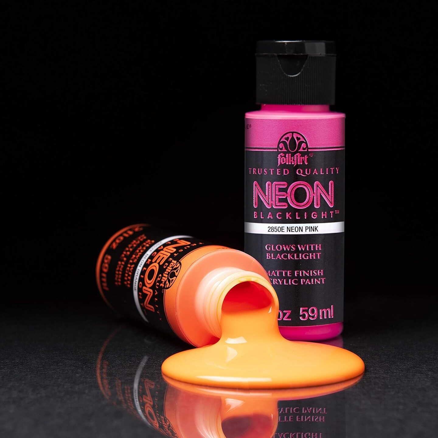 Neon Glow Acrylic Paint Set, 2 oz, 8 Fl Oz(Multicolor)