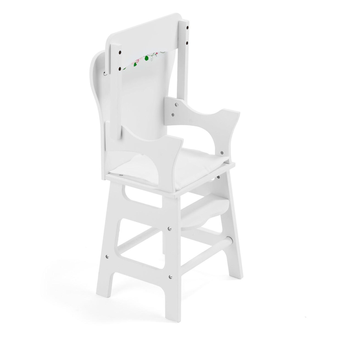 Badger Basket Doll High Chair with Padded Seat - White Rose