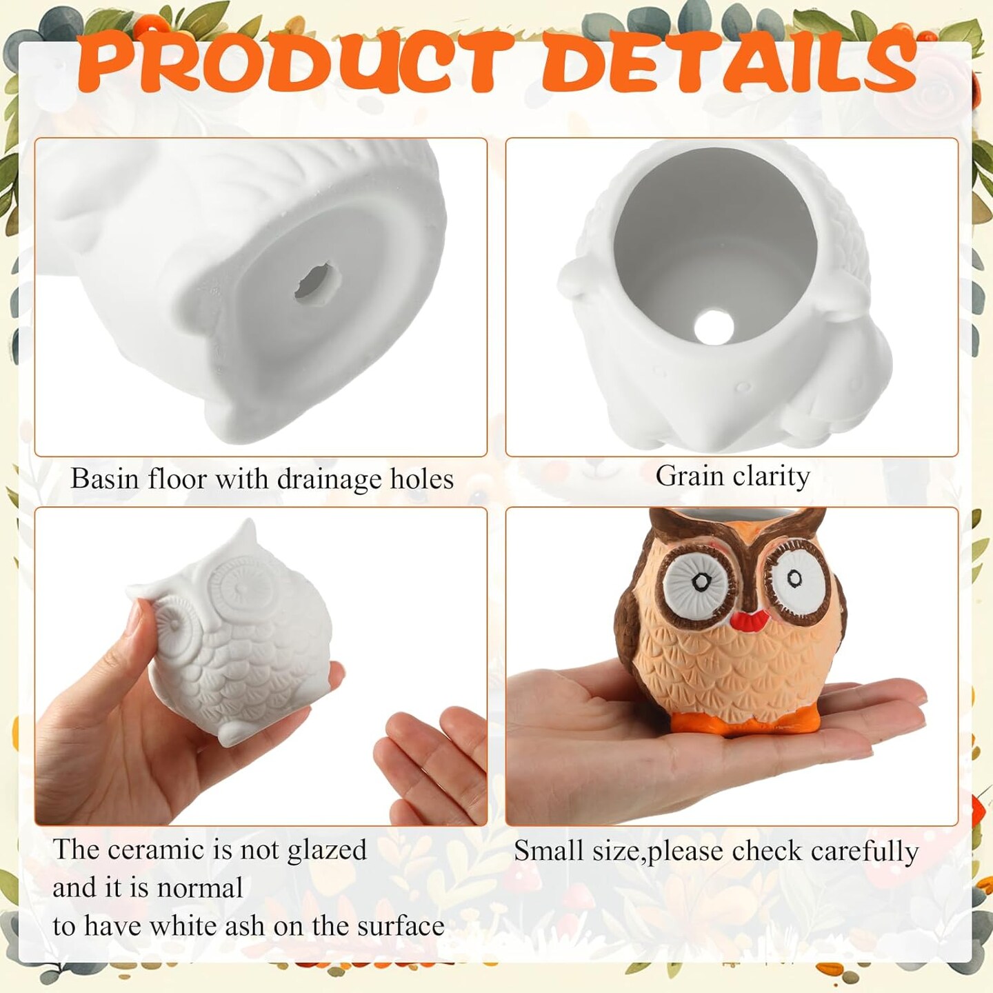 12 Sets DIY Ceramic Animal Succulent Pots Painting Kit