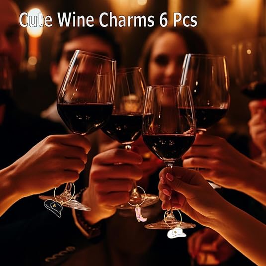 Set of 6 Cute Wine Glass Charms