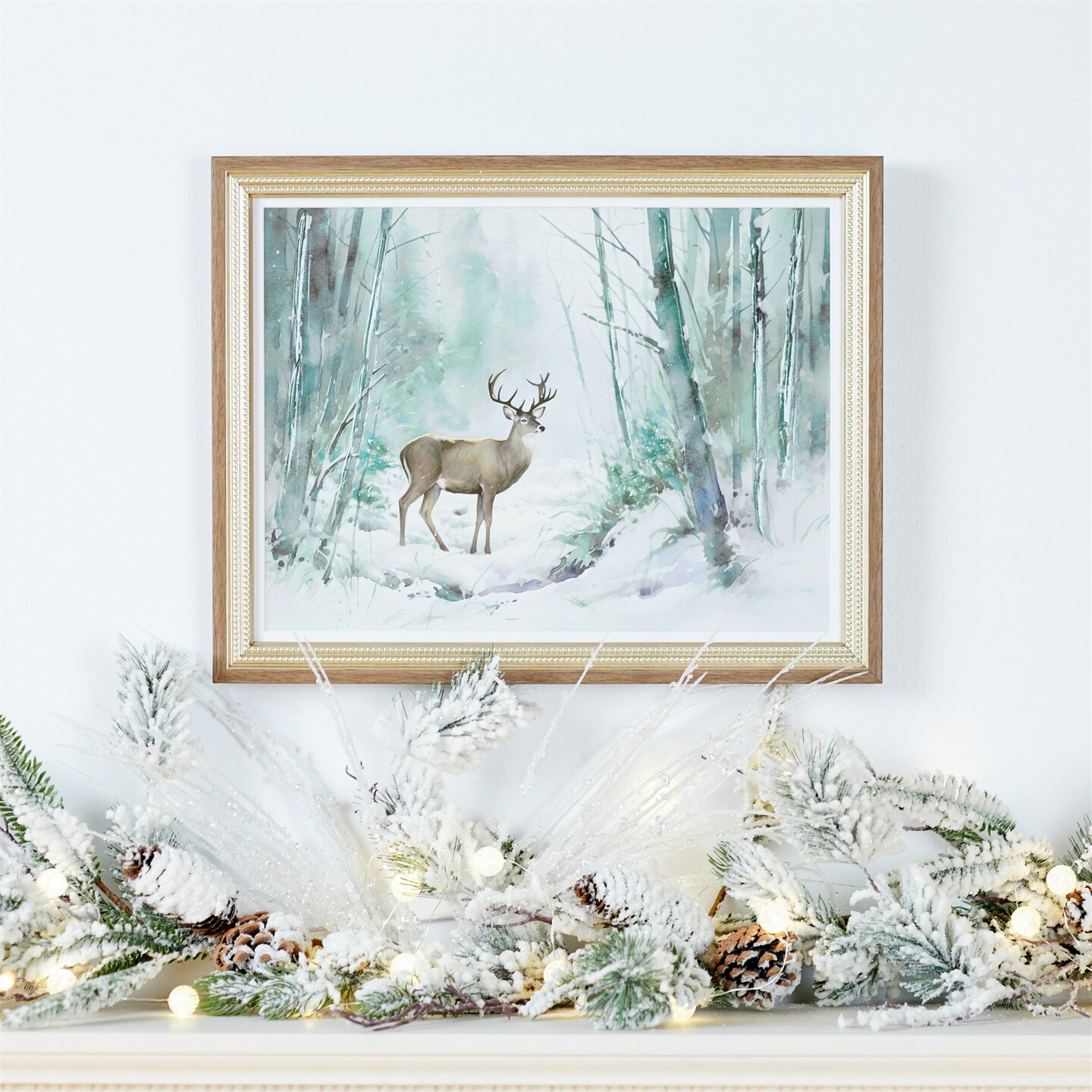 Melrose Flocked Long Needle Pine Artificial Christmas Garland - 4&#x27; x 12&#x22; - Unlit