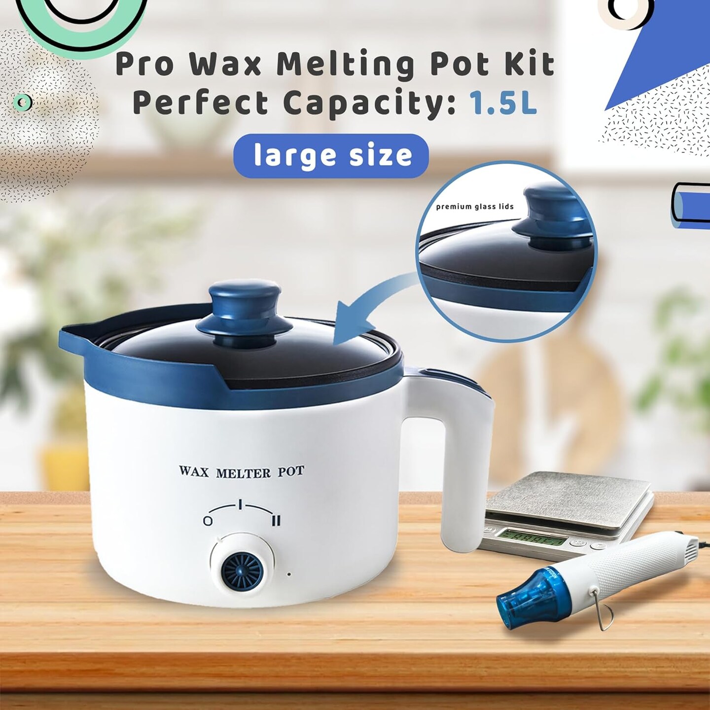Wax Melting Pot Kit with Electric Wax Melter (white) 7.09 x 6.3 x 7.87 inches