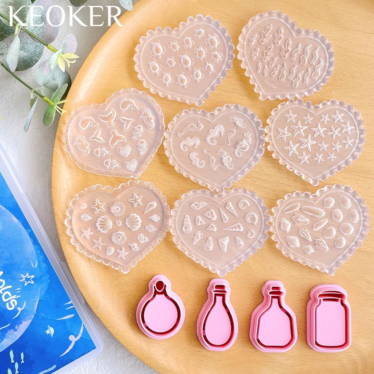 Sea Life Polymer Clay Mini Molds for Jewelry Marine and 4 Shapes