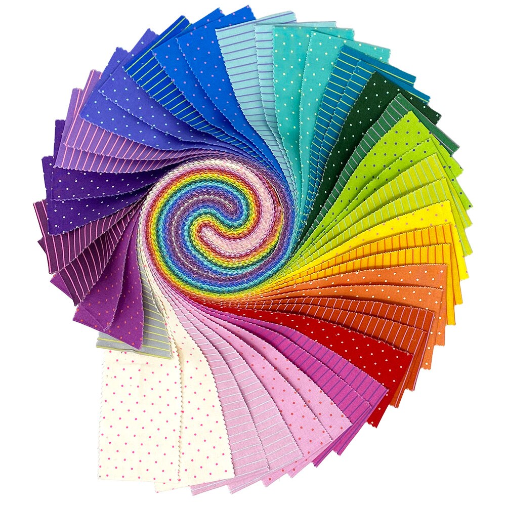 Tula&#x27;s True Colors 2022 2.5&#x22; Strip Roll (Jelly Roll) in Tiny Coordinates by  for Free Spirit (FB4DRTP.TINYCOOR)