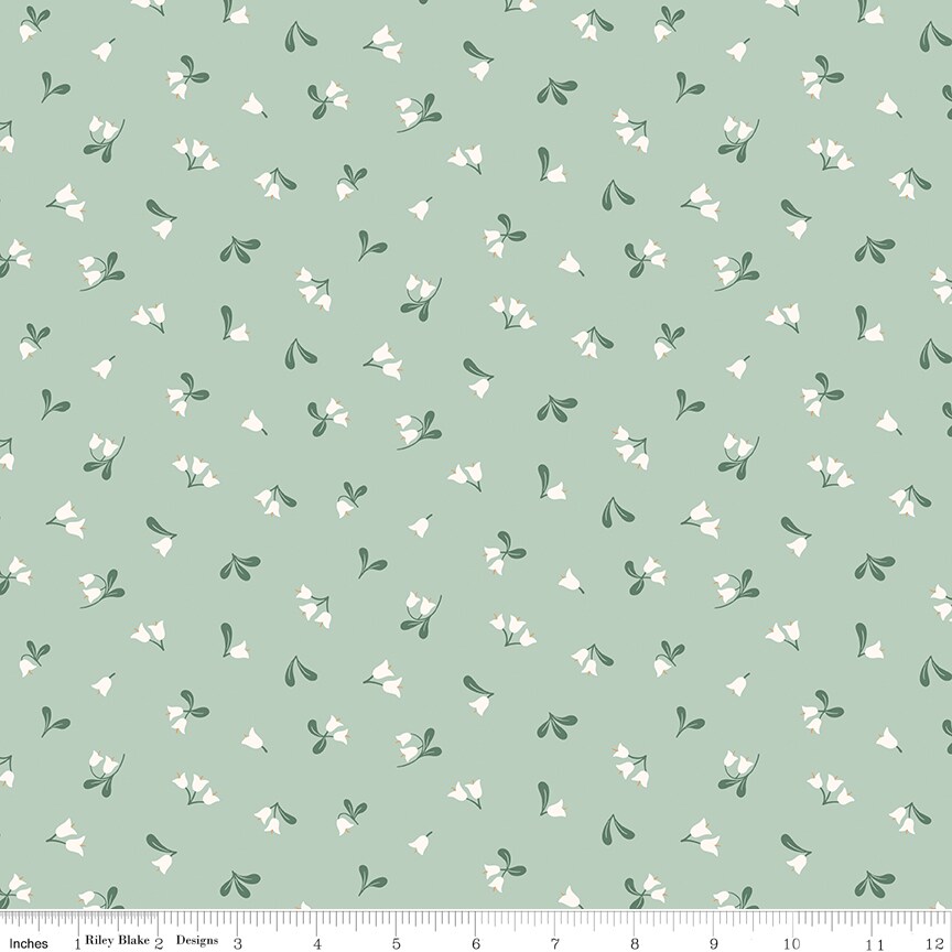 Lingonberry Floral in Sage (c15604-sage) | Forest Village | Little Forest Atelier | Riley Blake