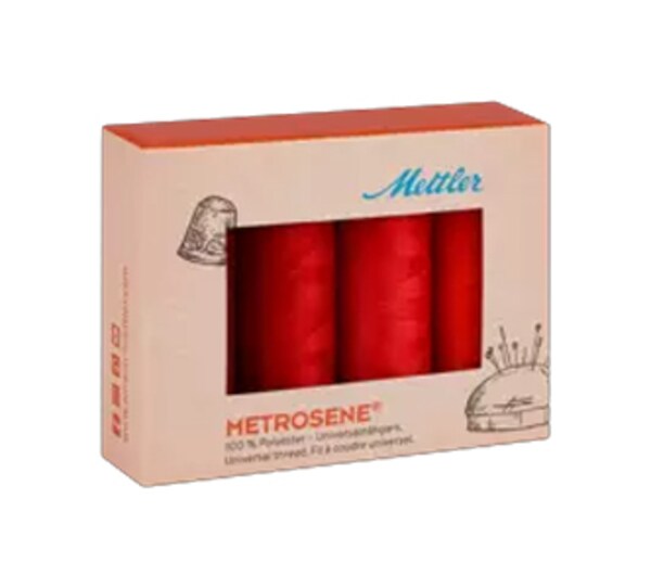 Mettler Metrosene Red Thread Set by Mettler | (4 50wt Polyester Small Spools)