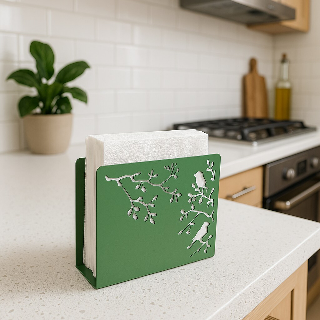 Mango Steam Songbird Tabletop Napkin & Letter Holder for Home, Kitchen, Restaurants