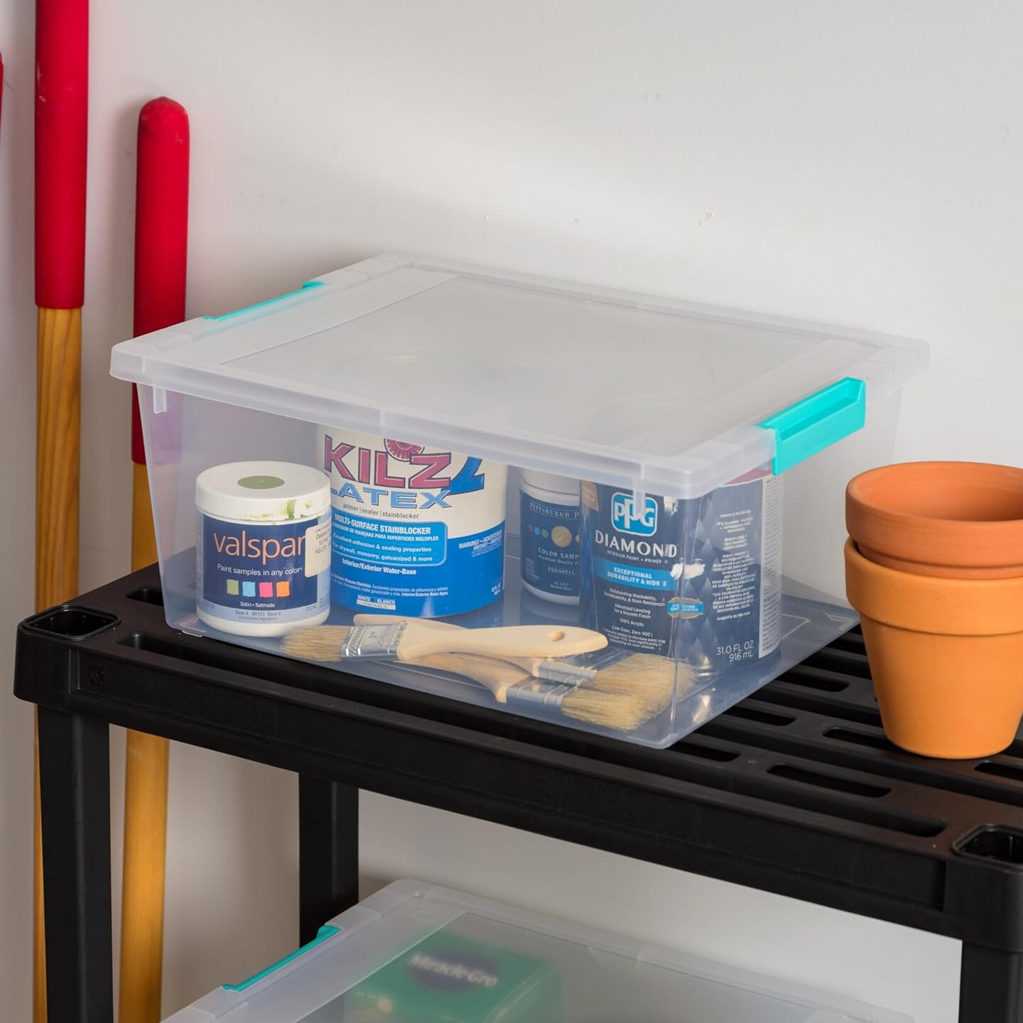 12 Qt. Plastic Storage Bins Containers with Lids