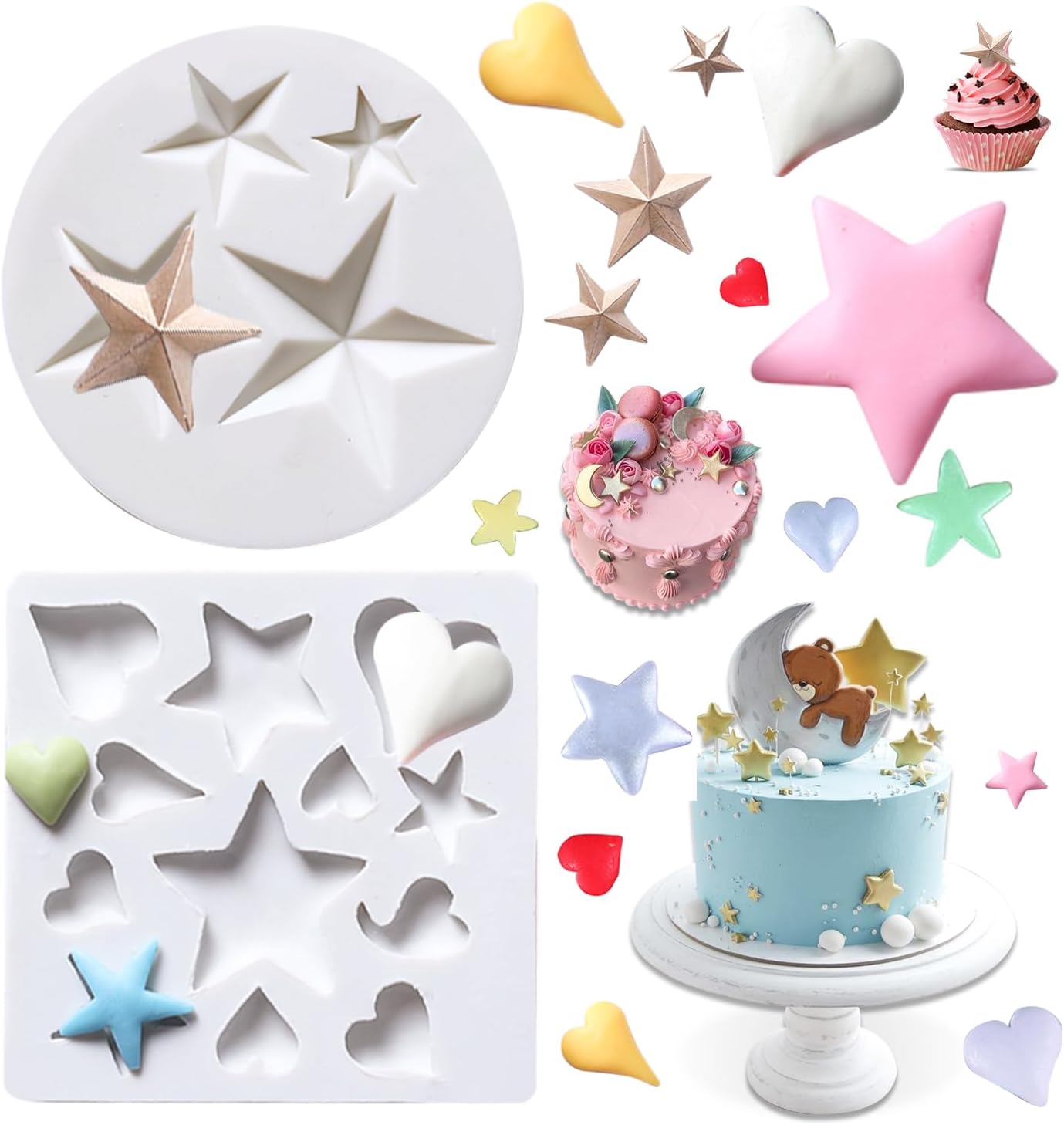 2Pcs Star Silicone Mold