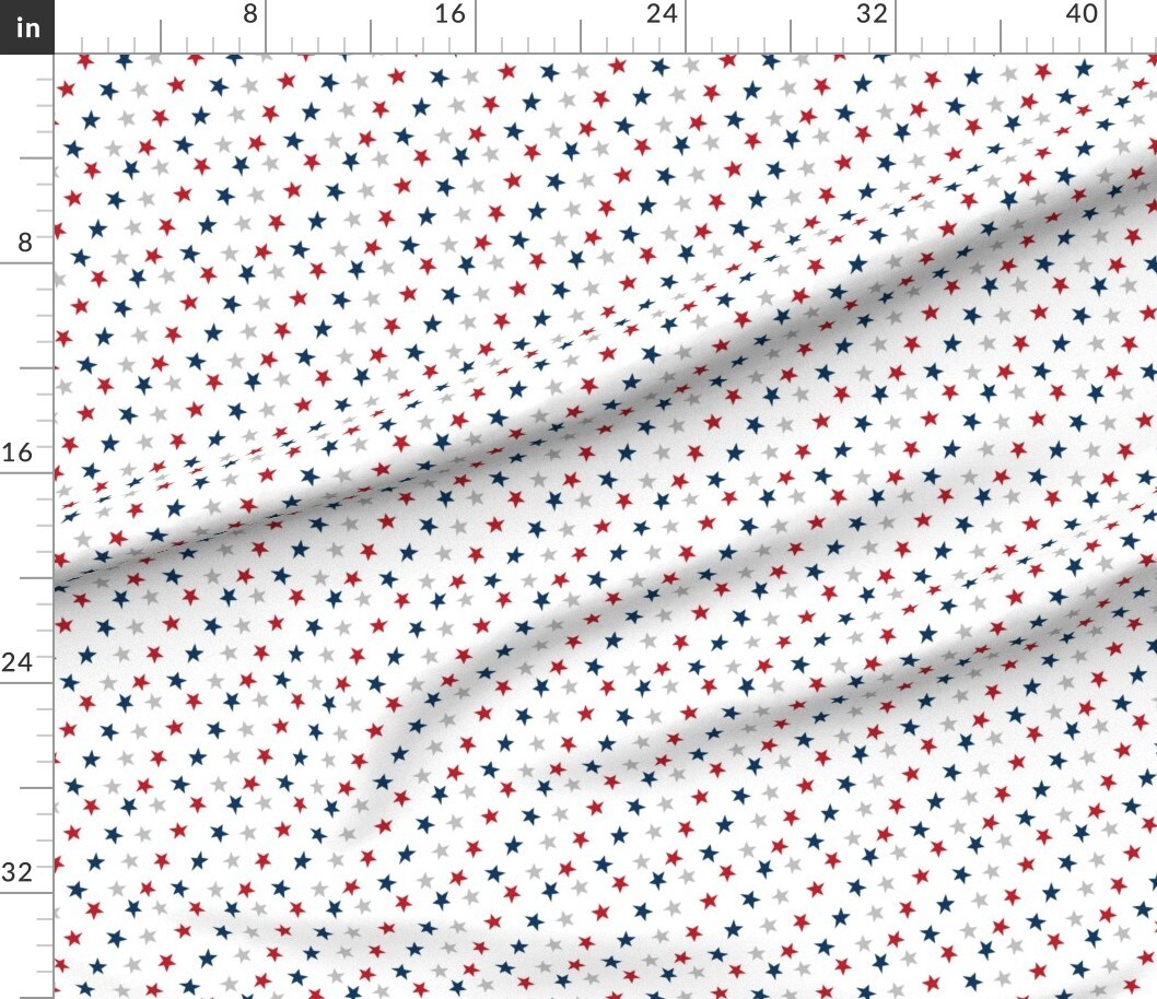 Various Fabrics by the Yard or Fat Quarter Stars Usa America Red White Blue July 4Th Patriotic Stripes Custom Printed Fabric by Spoonflower