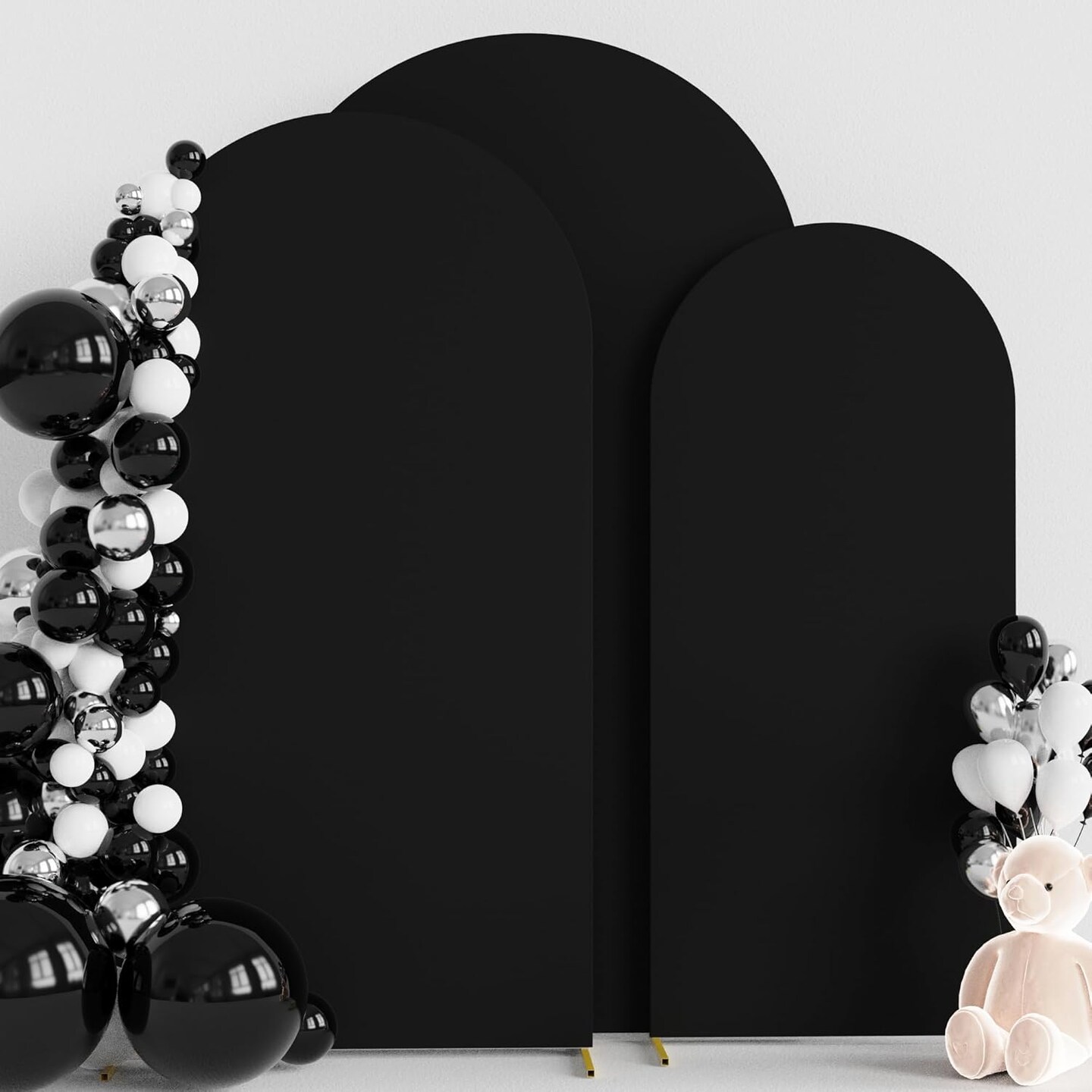 Set of 3 Spandex Wedding Arch Covers – Fits 7.2FT, 6.6FT, 6FT Round Top Chiara Backdrop Stands