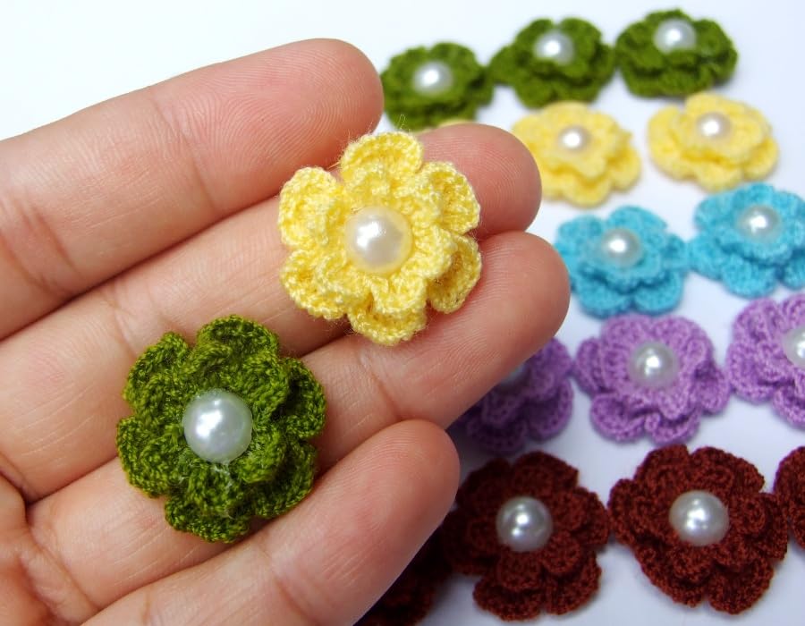 Crochet Flower Embellishments Appliques