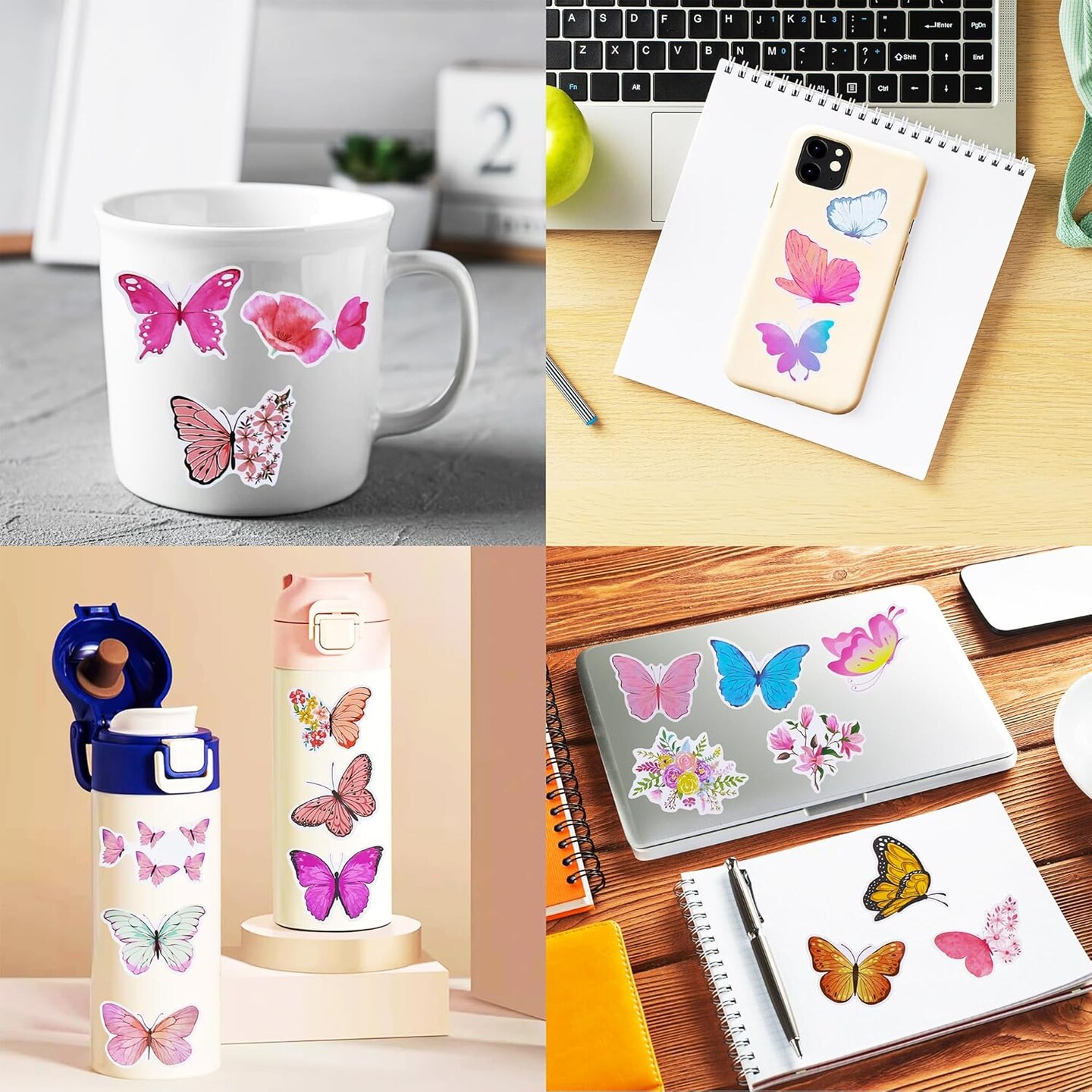 100 Pack Butterfly Stickers, Butterfly Party Favors