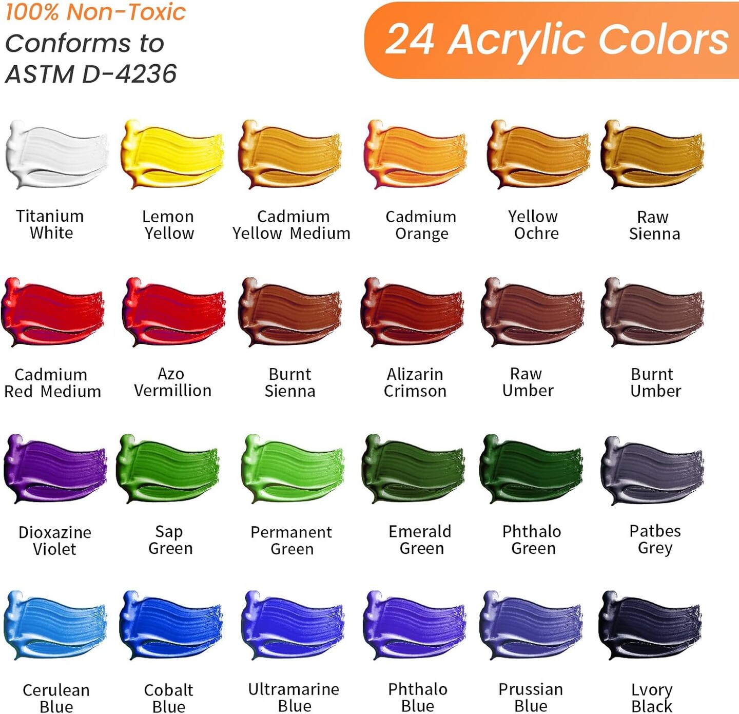 Acrylic Paint Set, Canvas Painting Kit with 24 Acrylic Paints( 31 Pieces Set )