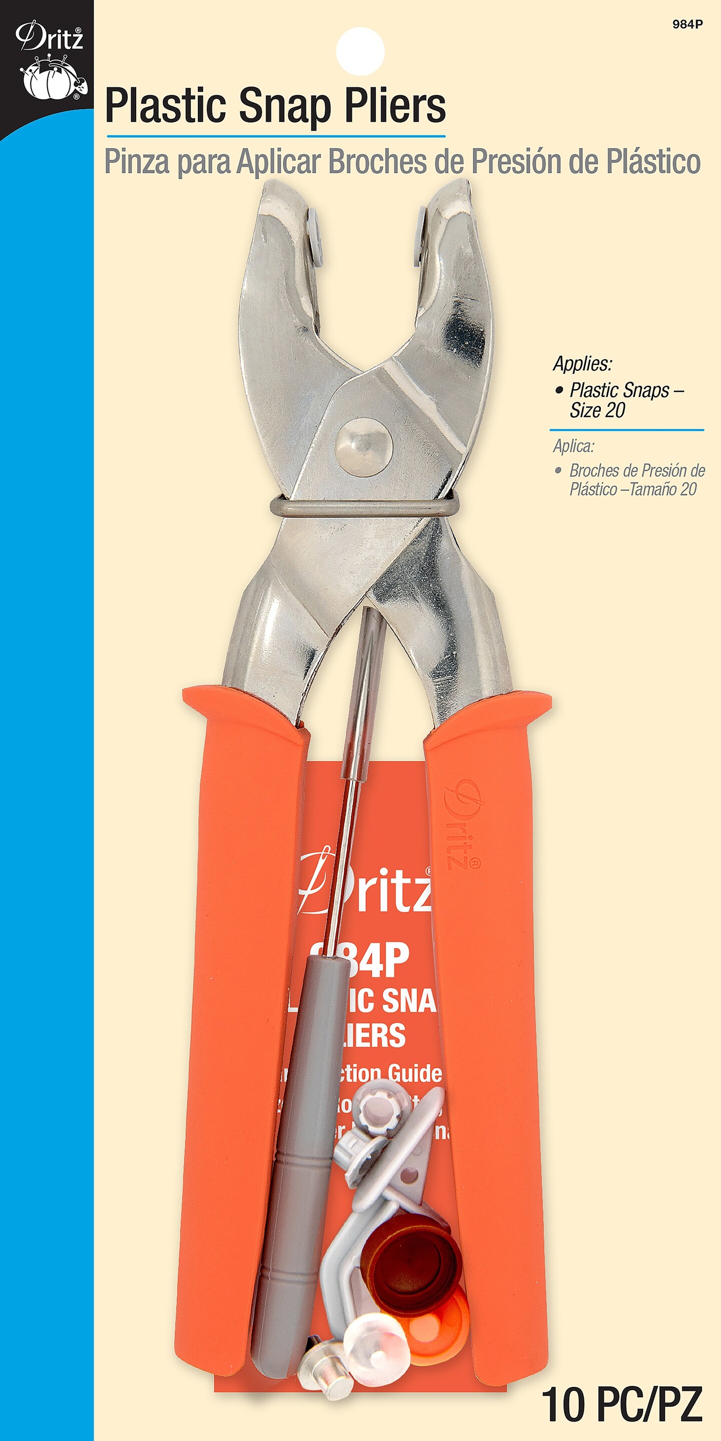 Dritz Plastic Snap Pliers Size 20-Orange
