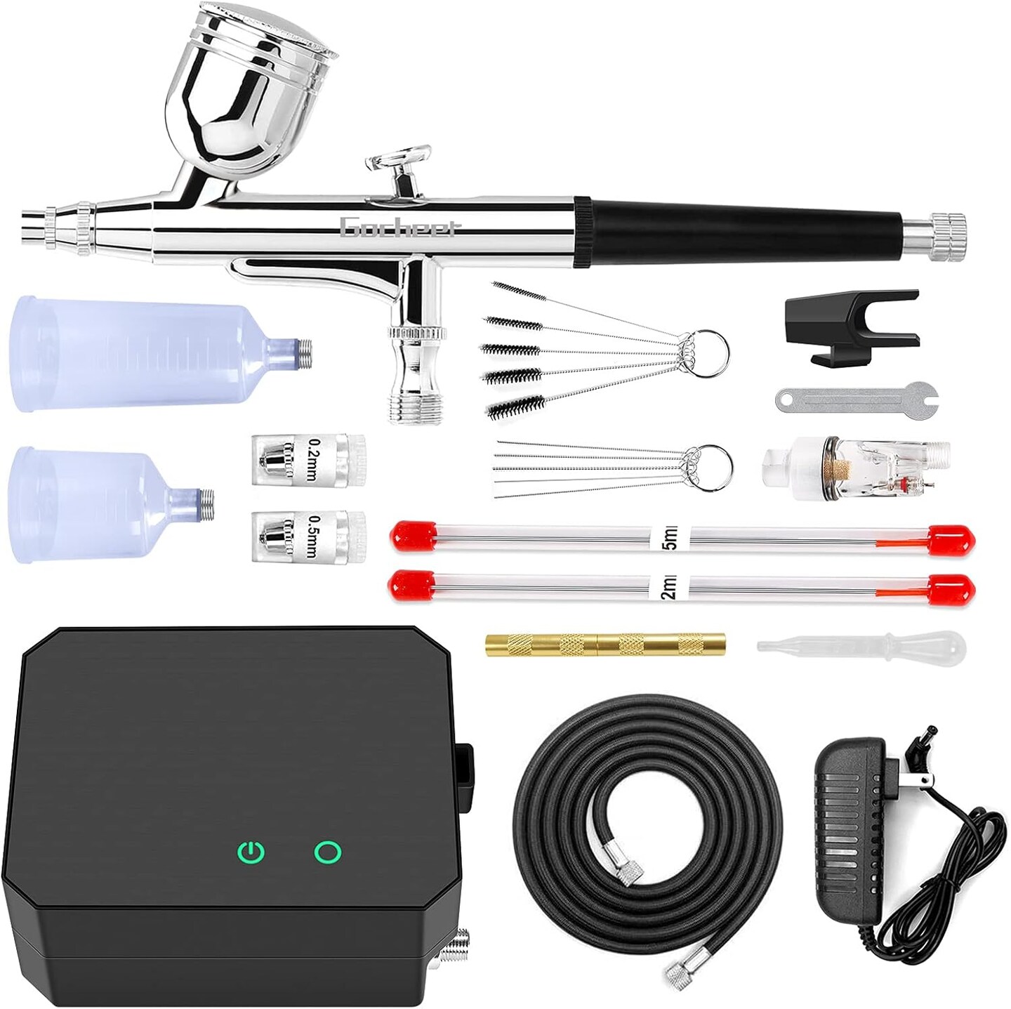 Airbrush Kit with Air Compressor, 40 48 PSI High Pressure Air Brush Non-Clogging