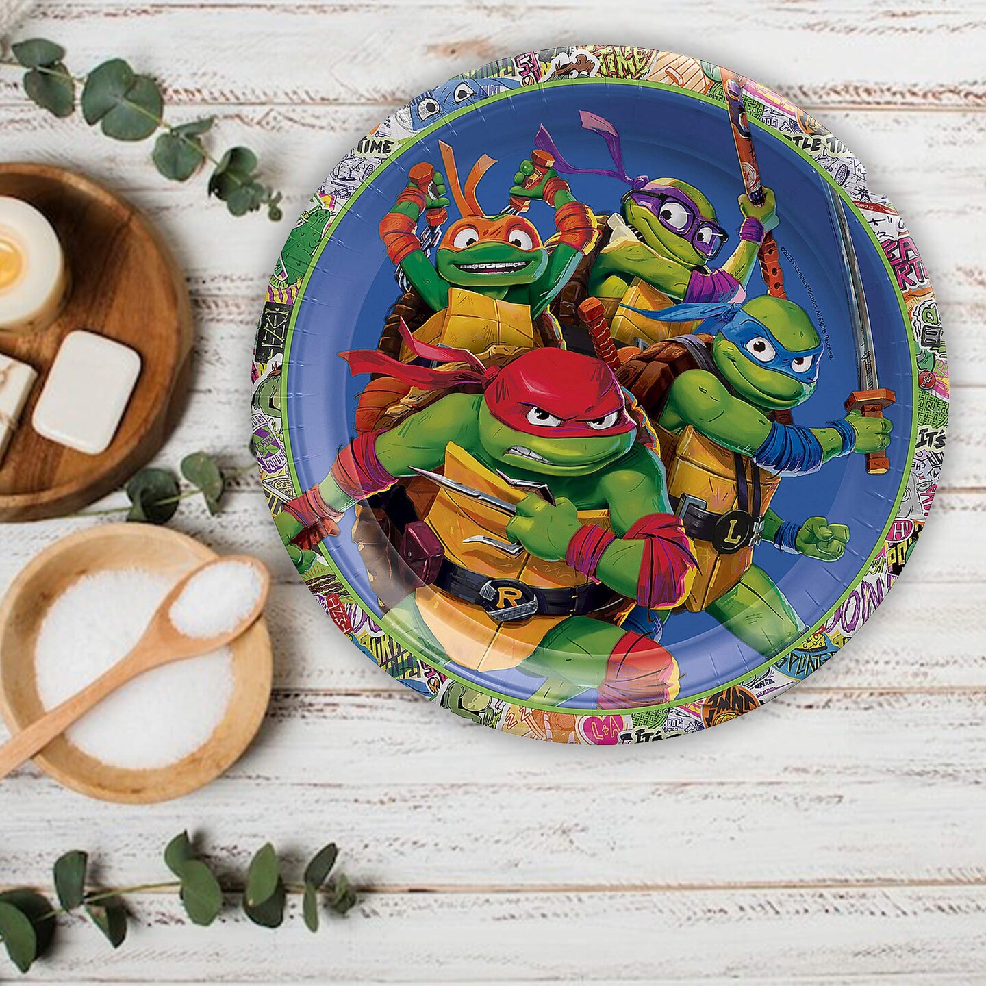 8 Count Ninja Turtles Paper Plates Birthday Party Supplies Pizza Dinner Plates for Kids 9&#x22;