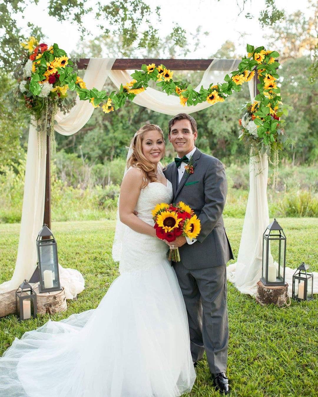 4 Pack Artificial Sunflower Garland Silk