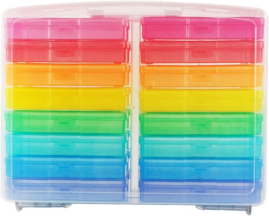 Plastic Storage Container Box with 16 Inner Cases (Multi-colored)
