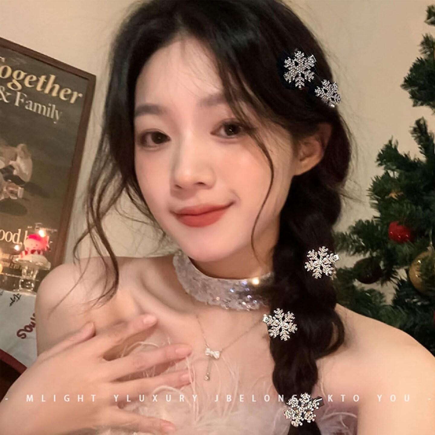 Sparkly Rhinestone Snowflake Hair Clip