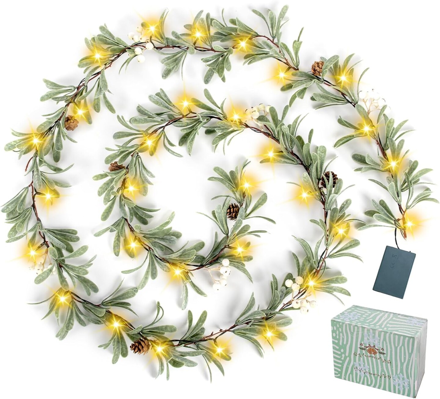 6FT Greenery Garland with Lights