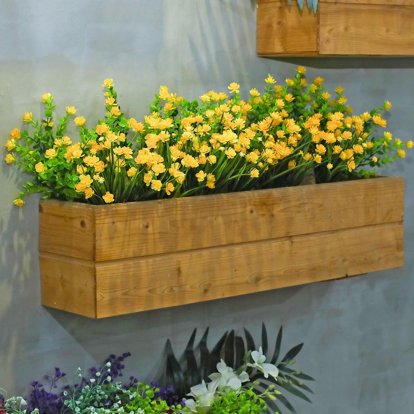 12 Bundles Artificial Flowers Outdoor (Yellow) 13.78"D x 3.86"W x 3.74"H