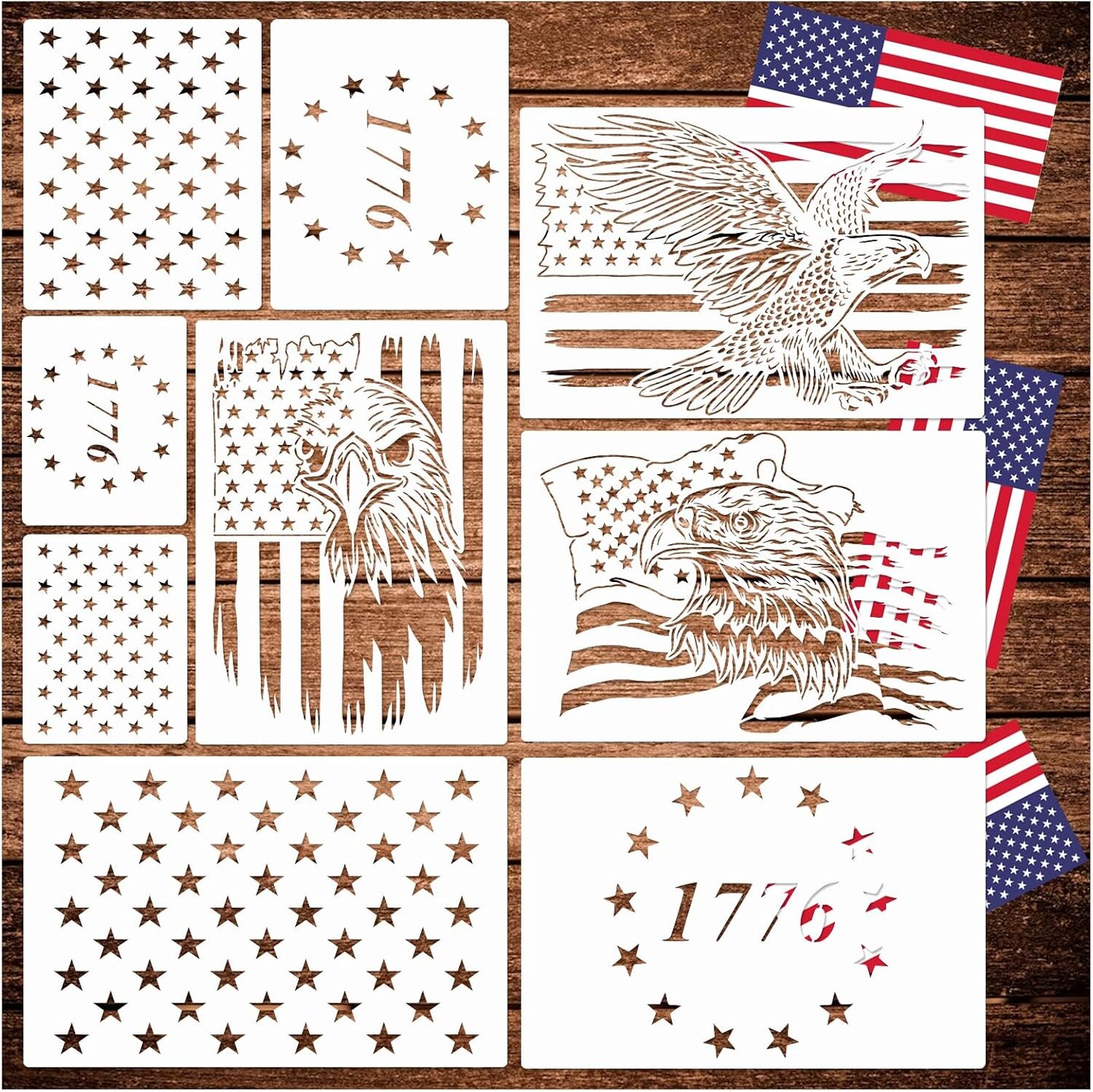 American Flag Star Stencils Template (Large Flag)