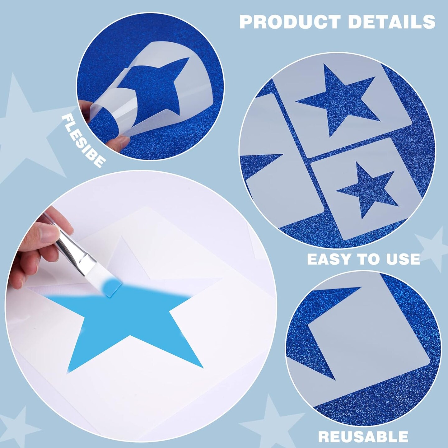 Large Star Stencil - Point Star Template (8 Sizes)