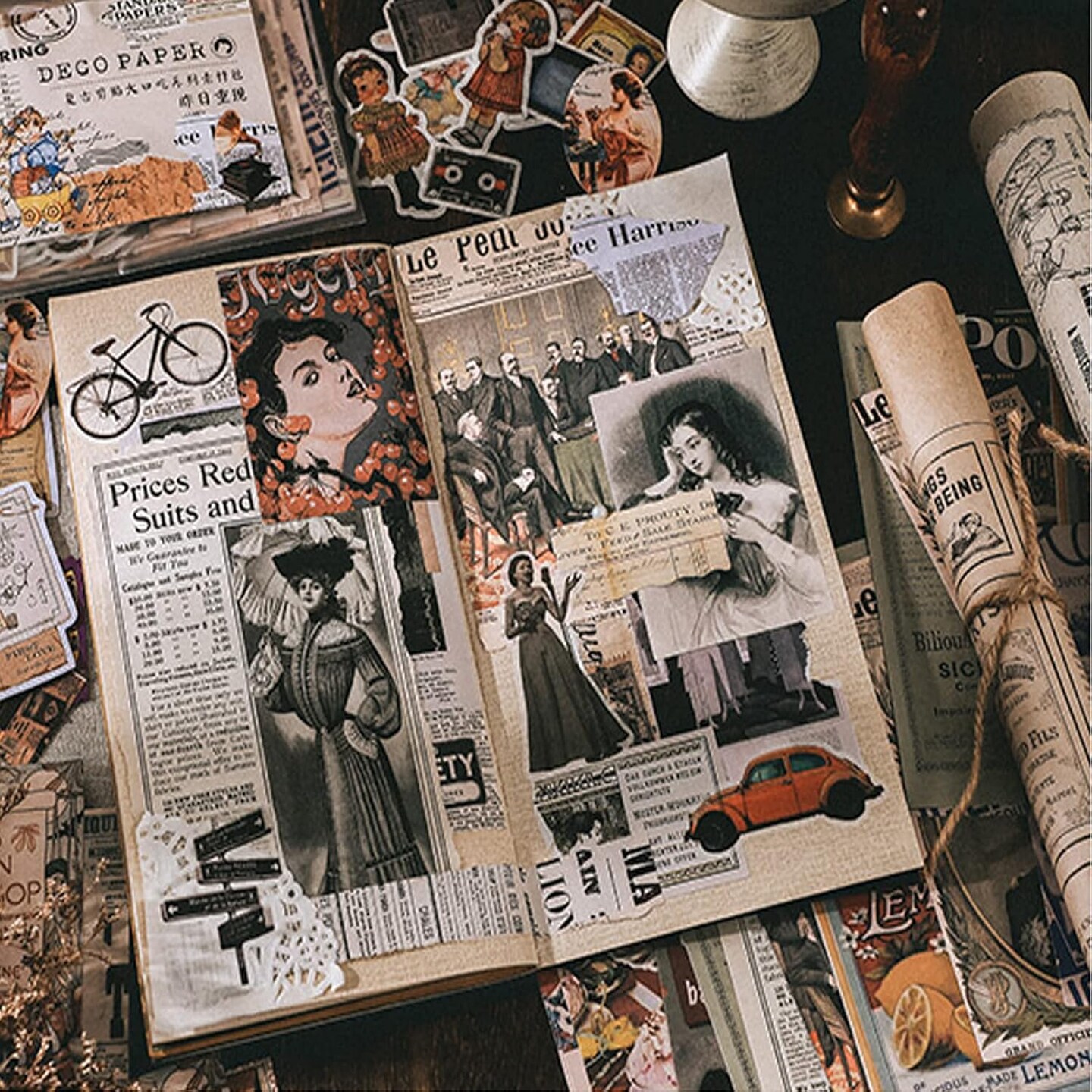 200pcs Cute Stickers for Scrapbook (Assorted) 5 x 2 x 0.03 inches