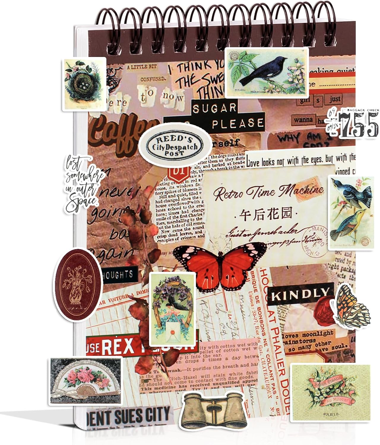 532 PCS Vintage Scrapbook Stickers - Afternoon Garden (50 Sheets) 4.1 x 5.7 x 0.2 inches