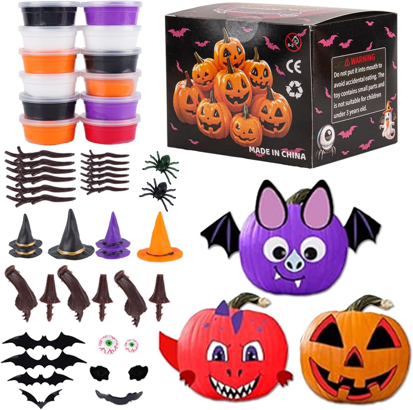 Halloween Pumpkin DIY Crafts Kit - Air Dry Clay Pumpkin Crafts for Kids