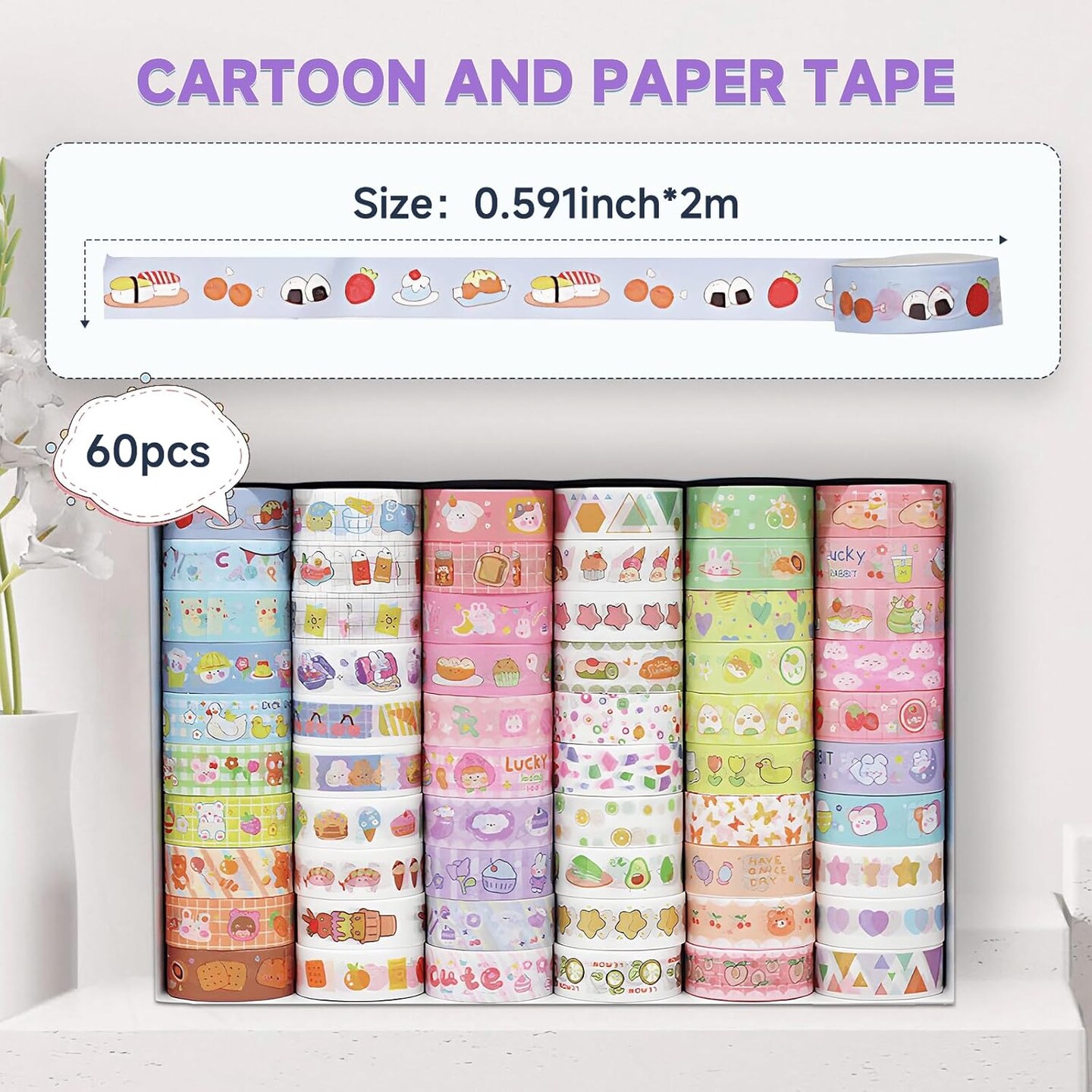 60 Rolls - Decorative Washi Tape Set
