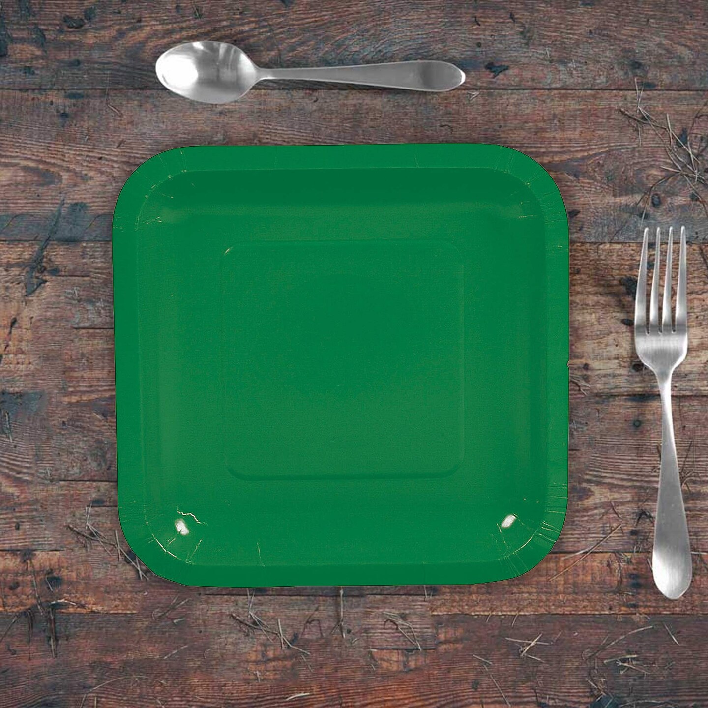 24 Count Green Square Paper Dessert Plates for Party Wedding Baby Shower Birthday Use 7"