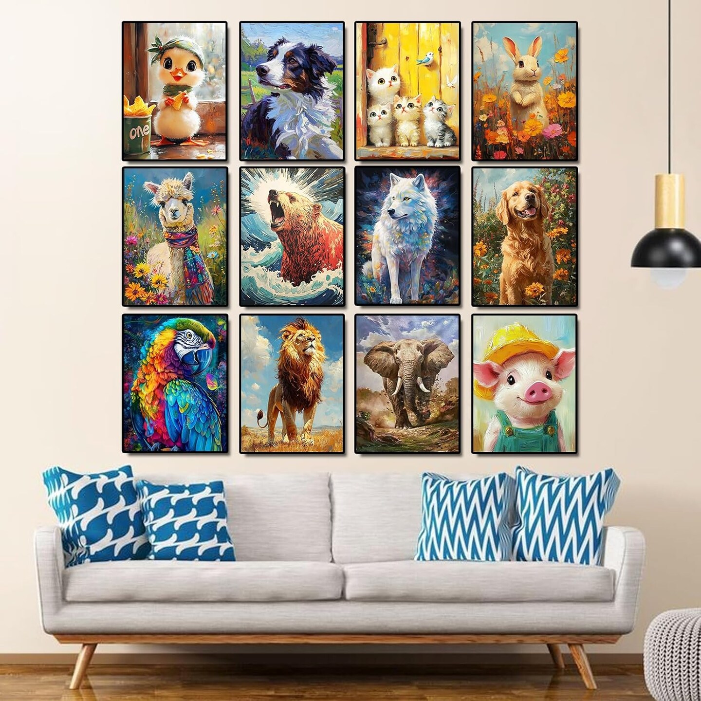 12 Pack Animal Diamond Painting Kits