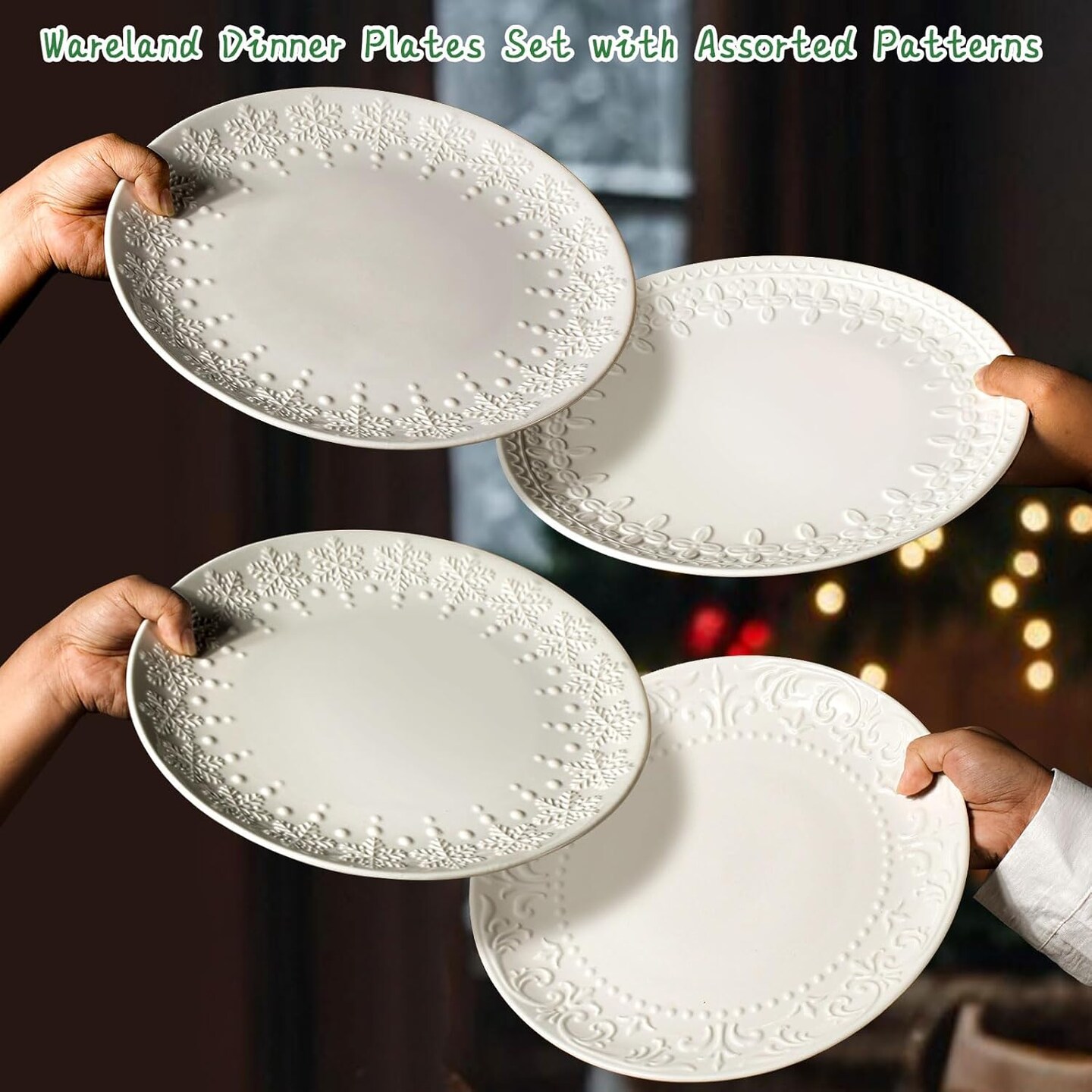 Large Dinner Plates Set of 4-10.75 Inch