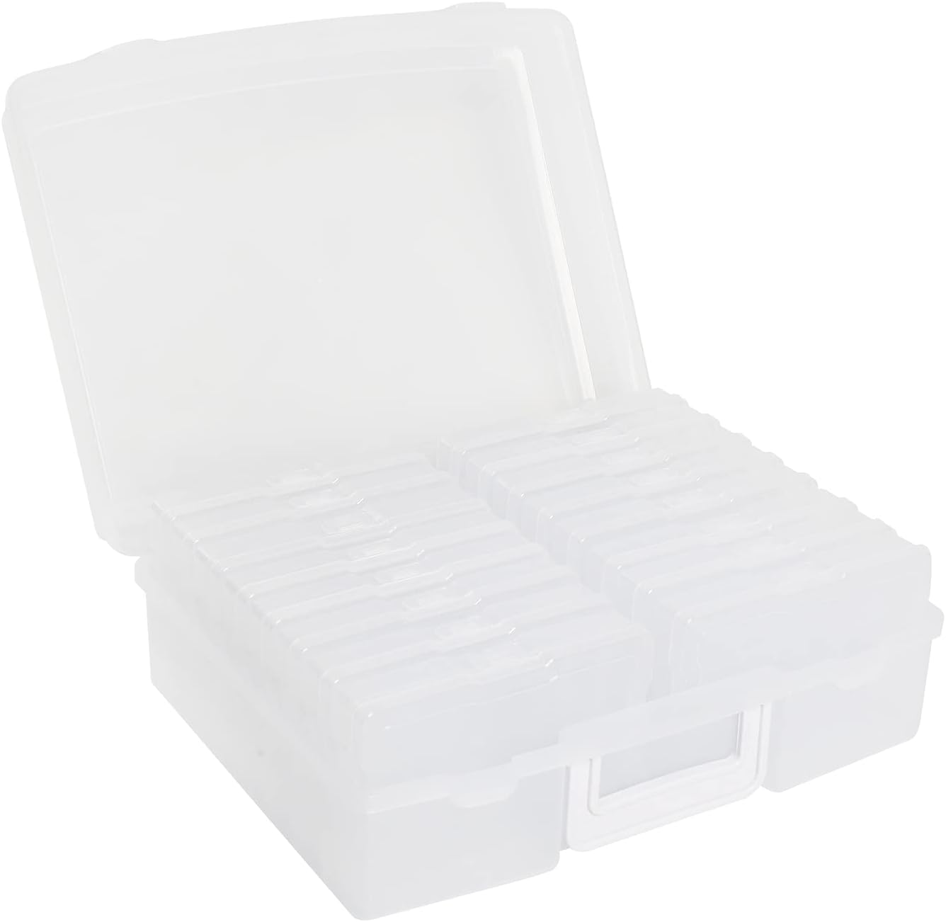 Photo Storage Organizer with 16 Transparent Inner Cases - Clear